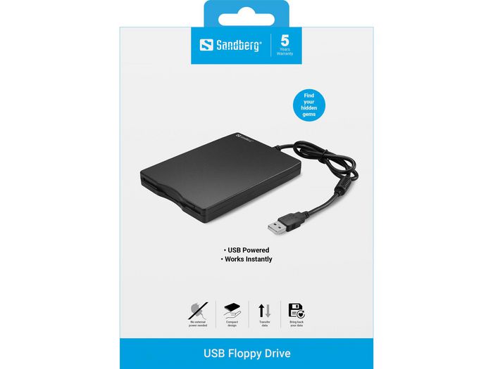 Sandberg USB Floppy Drive para Recuperar Datos de Disquetes
