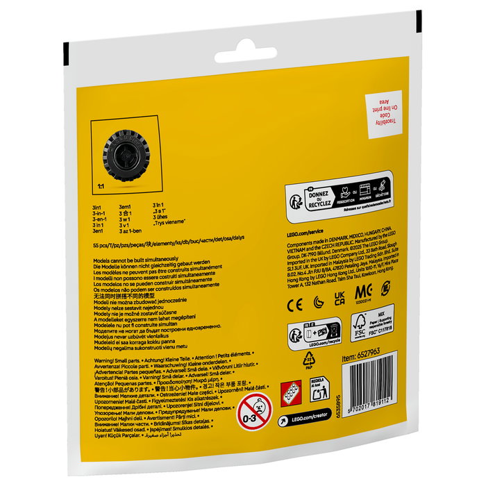 LEGO Creator 30691 3-en-1 Mini Camión Monstruo Convertible (Polybag) - Juego de Construcción, 55 Piezas, Multicolor, Edad 6+