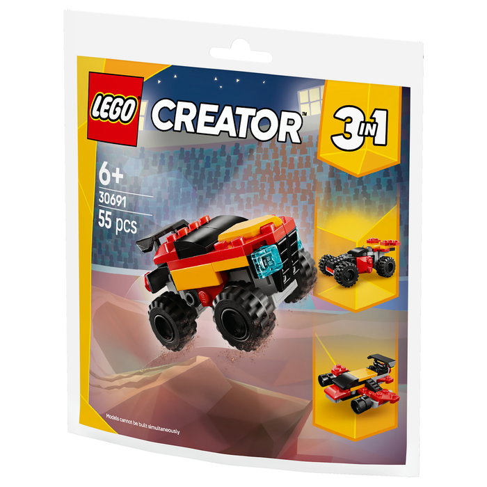 LEGO Creator 30691 3-en-1 Mini Camión Monstruo Convertible (Polybag) - Juego de Construcción, 55 Piezas, Multicolor, Edad 6+