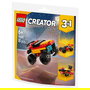 LEGO Creator 30691 3-en-1 Mini Camión Monstruo Convertible (Polybag) - Juego de Construcción, 55 Piezas, Multicolor, Edad 6+