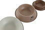 DKD Home Decor Bol Básicos Beige y Marrón, Set de 3 Cuencos Metálicos, 22 x 5 x 22 cm, Capacidad 240/200 ml