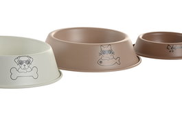 DKD Home Decor Bol Básicos Beige y Marrón, Set de 3 Cuencos Metálicos, 22 x 5 x 22 cm, Capacidad 240/200 ml