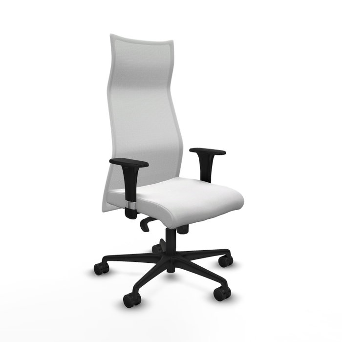 PIQUERAS Y CRESPO Sillón Albacete con Mecanismo Sincro, Tela Blanca y Base Nailon Negra PIQUERAS Y CRESPO Sillón Albacete con Mecanismo Sincro, Tela Blanca y Base Nailon Negra