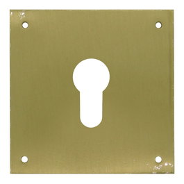 Micel Placa bocallave tipo pera modelo PLP13 de latón, latón satinado, 80 x 80 mm