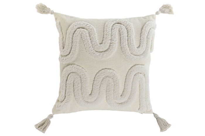 DKD Home Decor Cojín de Poliéster Crudo 45x8x45 cm DKD Home Decor Cojín de Poliéster Crudo 45x8x45 cm