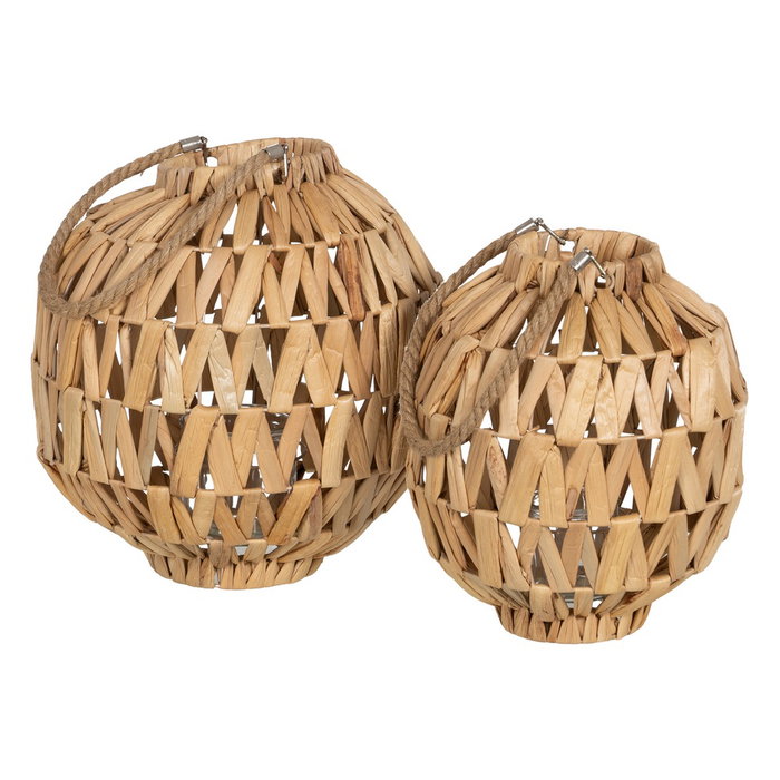 Farol Portavelas Natural Jacinto de Agua 34 X 34 X 36 cm
