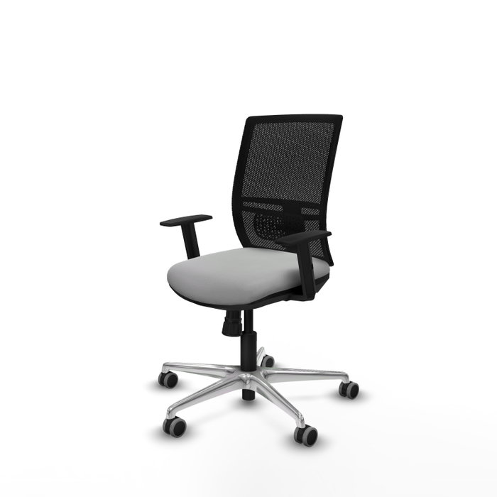 PIQUERAS Y CRESPO Silla de oficina Yunquera con mecanismo Sincro, Gris claro y Negro