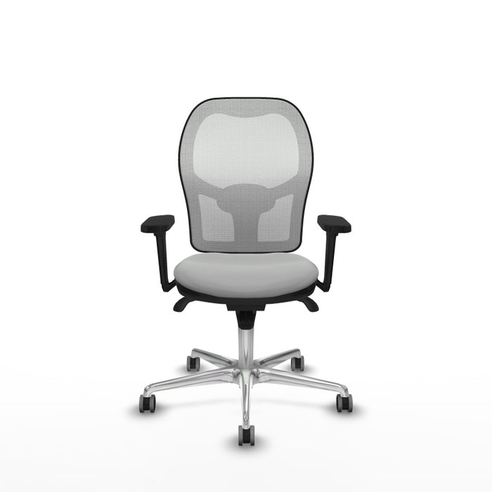 PIQUERAS Y CRESPO Silla de oficina Jorquera con mecanismo Sincro, Gris claro y Blanco