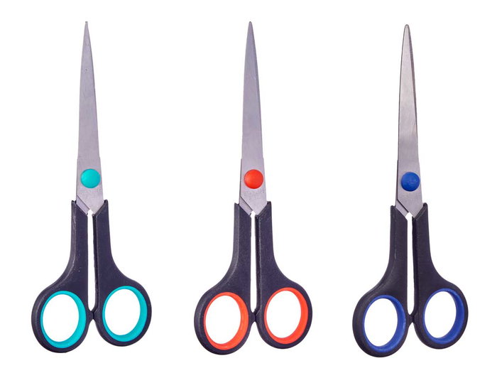 Pincello Tijera Mediana Normal 17 cm Acero y Plástico Surtidos (Set de 48)