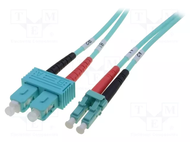 Digitus Cable de conexión de fibra óptica multimodo OM3 LC a SC 5 m Aguamarina