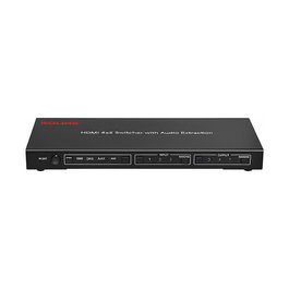 ROLINE SW321B Conmutador HDMI 4K 4 Puertos con Control Remoto - UHD 4x2 Switch para Monitor, PC, PS5