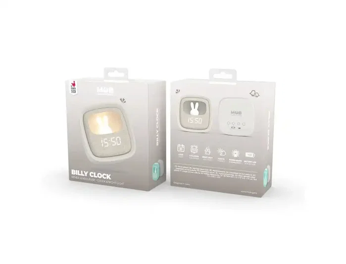 Wondee Billy Clock Despertador con Luz de Noche Grey, Compañero de Dormitorio Elegante y Funcional Wondee Billy Clock Despertador con Luz de Noche Grey, Compañero de Dormitorio Elegante y Funcional