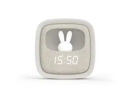 Wondee Billy Clock Despertador con Luz de Noche Grey, Compañero de Dormitorio Elegante y Funcional