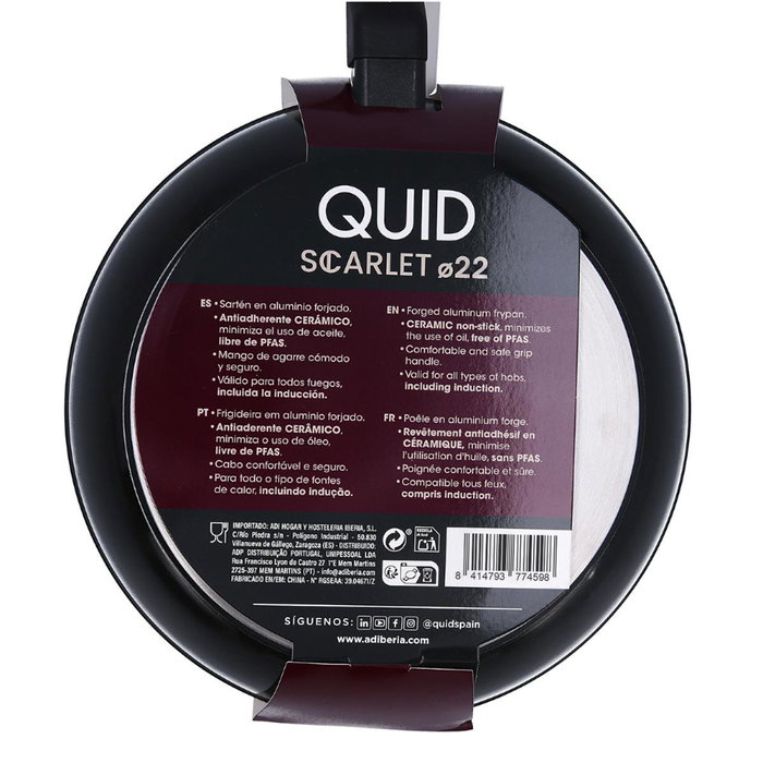 Quid Sartén Aluminio Forjado Scarlet 22 cm (6 Unidades) - Burdeos