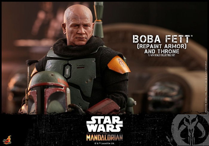 Star Wars: The Mandalorian Figura 1/6 Boba Fett Repaint Armor and Throne Special Edition 30 cm