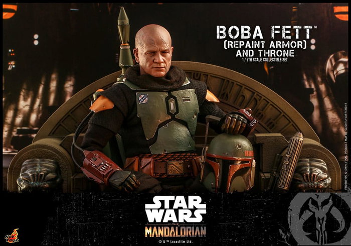 Star Wars: The Mandalorian Figura 1/6 Boba Fett Repaint Armor and Throne Special Edition 30 cm