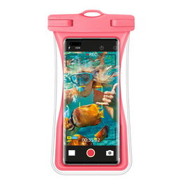 myway funda acuática universal Floating IPx8 hasta 7,2" rosa