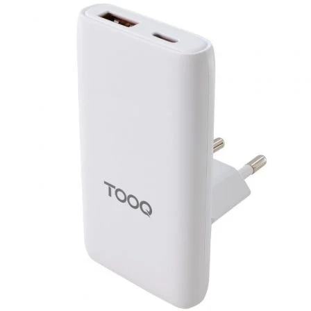 Tooq TQWC-GANSL65W1A1C Cargador de Pared Universal Viaje GaN 65W 1xUSB Tipo-C/ 1xUSB Tooq TQWC-GANSL65W1A1C Cargador de Pared Universal Viaje GaN 65W 1xUSB Tipo-C/ 1xUSB