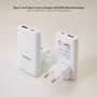 Tooq Cargador de Pared GaN 65W con USB-C PD y USB-A QC Blanco TQWC-GANSL65W1A1C