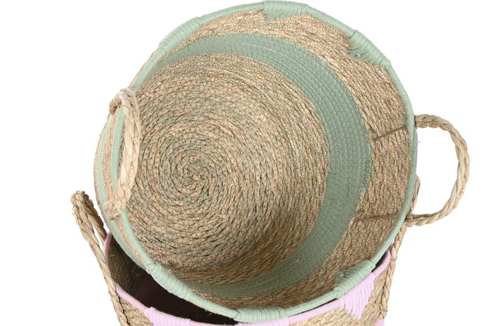 DKD Home Decor Cesta de Seagrass y Algodón Surtido de 3 Unidades DKD Home Decor Cesta de Seagrass y Algodón Surtido de 3 Unidades