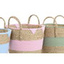 DKD Home Decor Cesta de Seagrass y Algodón Surtido de 3 Unidades
