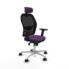 PIQUERAS Y CRESPO Silla de oficina Jorquera con mecanismo Sincro, Morado y Negro
