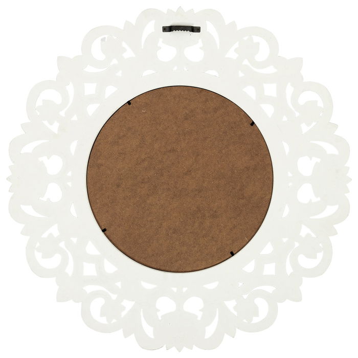 Home Deco Factory Espejo Redondo Madera Blanca Moldura Diámetro 60 cm