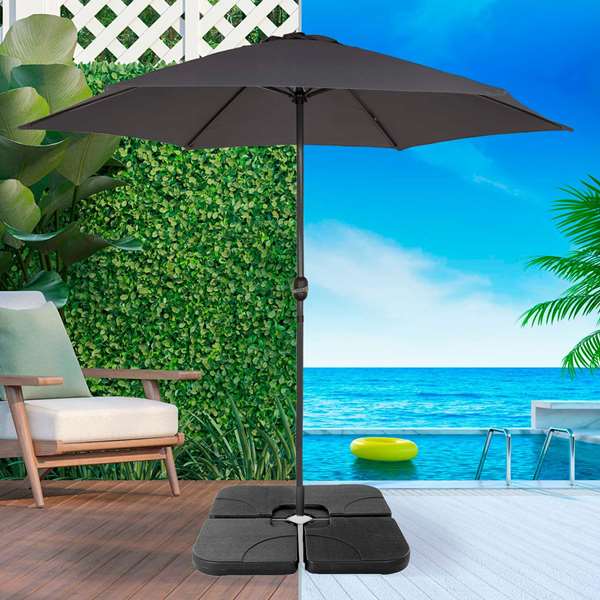 Aktive Soporte para parasol 4 piezas plástico 50x50x7,5 cm - 60/80