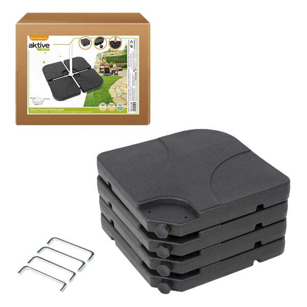 Aktive Soporte para parasol 4 piezas plástico 50x50x7,5 cm - 60/80