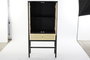 DKD Home Decor Armario Balines Negro Natural Madera Abeto Ratan 160 x 80 x 38 cm
