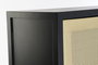 DKD Home Decor Armario Balines Negro Natural Madera Abeto Ratan 160 x 80 x 38 cm