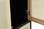 DKD Home Decor Armario Balines Negro Natural Madera Abeto Ratan 160 x 80 x 38 cm