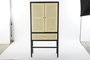 DKD Home Decor Armario Balines Negro Natural Madera Abeto Ratan 160 x 80 x 38 cm
