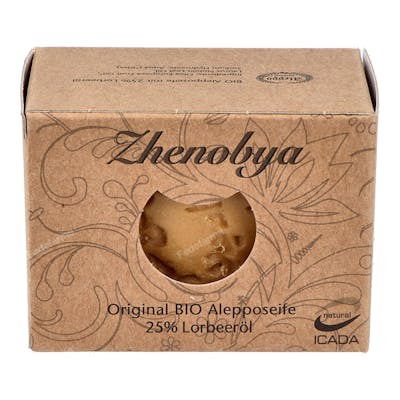 ZHENOBYA Jabon De Alepo 75-25% 200Gr Aceite De Oliva Y Laurel Limpia Y Cuida La Piel