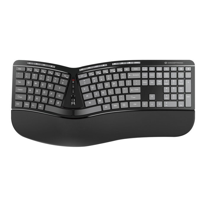 Conceptronic ORAZIO02US Kit de teclado y ratón ergonómicos inalámbricos, inglés