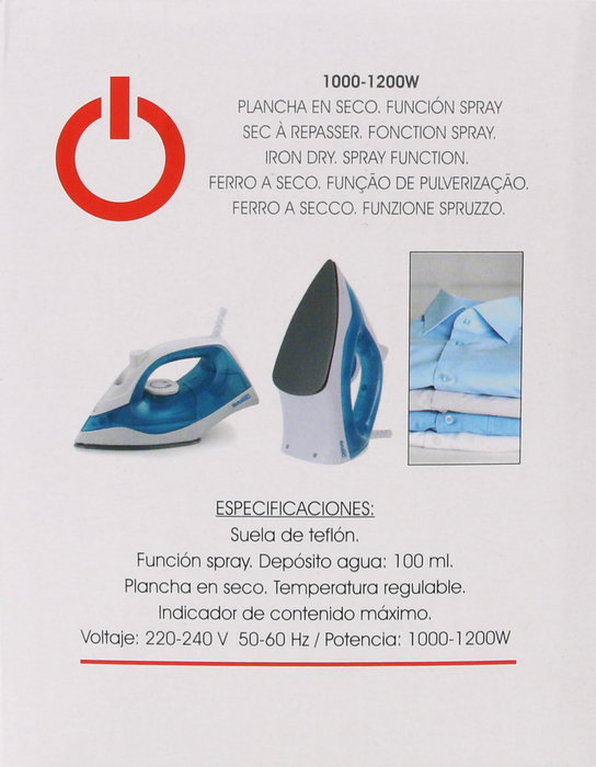 Basic Home Plancha Vapor 1000-1200W Basic Home (6 Unidades)