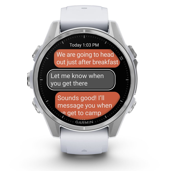 Garmin fenix 8 43mm Blanco/Plata con correa de silicona blanca Garmin fenix 8 43mm Blanco/Plata con correa de silicona blanca