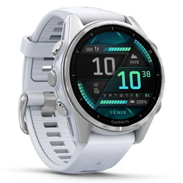 Garmin fenix 8 (43mm) Plateado con correa de silicona blanca