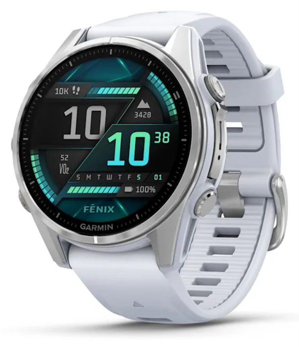 Garmin fenix 8 43mm Blanco/Plata con correa de silicona blanca Garmin fenix 8 43mm Blanco/Plata con correa de silicona blanca