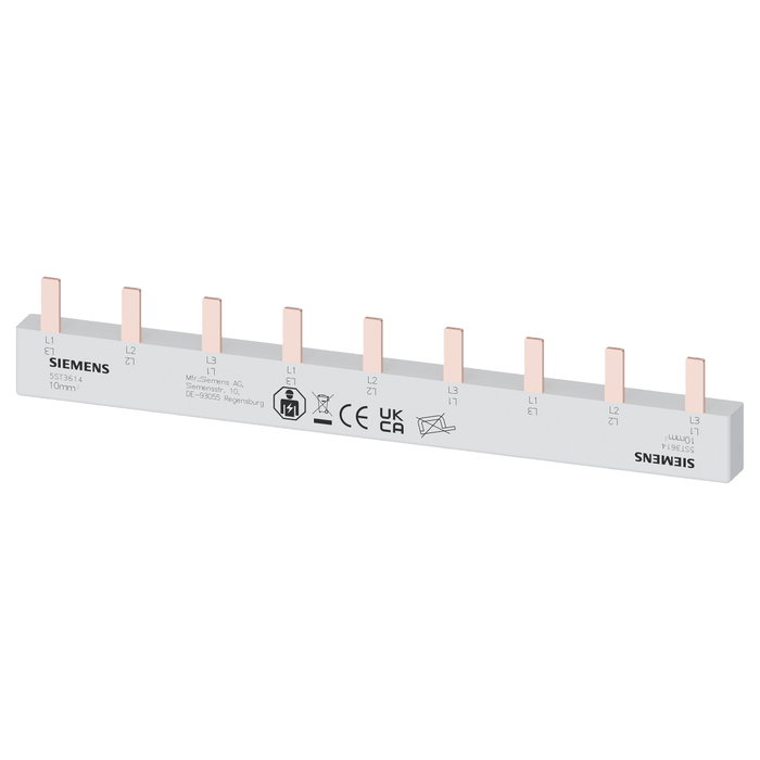 Siemens Barra Colectora de Bornes 5ST3614 10mm² 3x3Ph Segura al Tacto Siemens Barra Colectora de Bornes 5ST3614 10mm² 3x3Ph Segura al Tacto