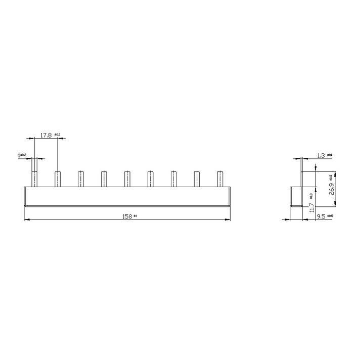 Siemens Barra Colectora de Bornes 5ST3614 10mm² 3x3Ph Segura al Tacto Siemens Barra Colectora de Bornes 5ST3614 10mm² 3x3Ph Segura al Tacto