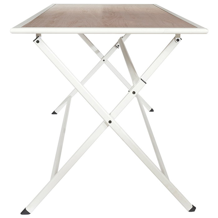 Home Deco Factory - Mesa Plegable de Metal y Vidrio Templado Blanco, 110 x 70 cm (Altura 71 cm)