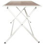 Home Deco Factory - Mesa Plegable de Metal y Vidrio Templado Blanco, 110 x 70 cm (Altura 71 cm)