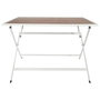 Home Deco Factory - Mesa Plegable de Metal y Vidrio Templado Blanco, 110 x 70 cm (Altura 71 cm)