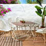 Home Deco Factory - Mesa Plegable de Metal y Vidrio Templado Blanco, 110 x 70 cm (Altura 71 cm)