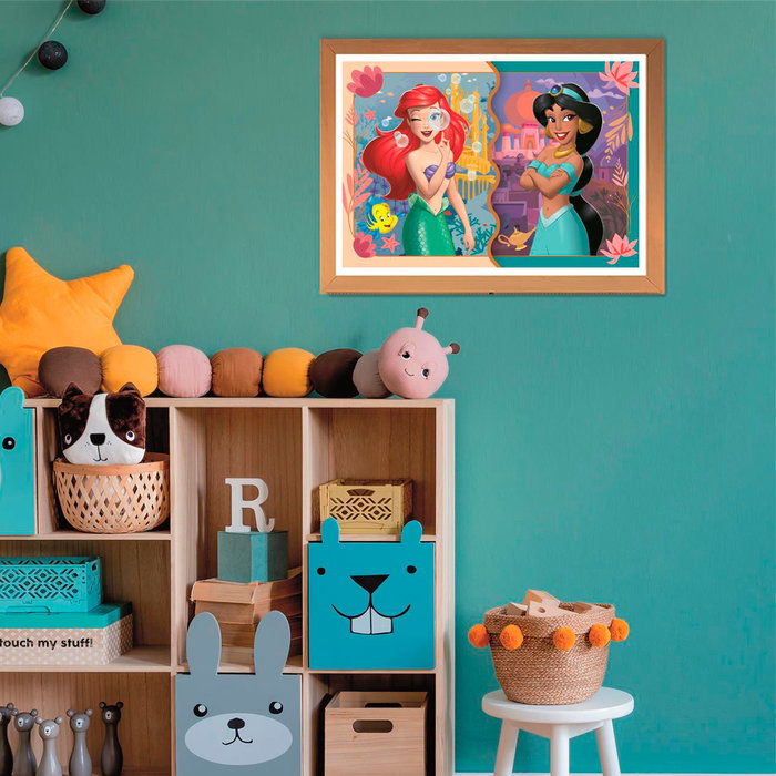 Clementoni Puzzle 2x20 Princesas Disney 24092 - 2 Puzzles de 20 Piezas Cada Uno, Tamaño Montado 27x19 cm, Para Niños a Partir de 3 Años