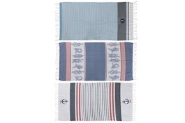 DKD Home Decor Toalla Atlantico 6 Unidades Azul Rojo Blanco 170 x 90 x 1 cm
