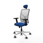 PIQUERAS Y CRESPO Silla de oficina Motilla con mecanismo Sincro, Azul y Blanco