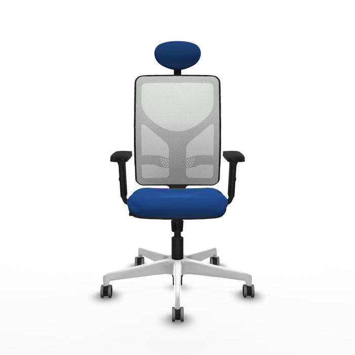 PIQUERAS Y CRESPO Silla de oficina Motilla con mecanismo Sincro, Azul y Blanco