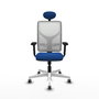 PIQUERAS Y CRESPO Silla de oficina Motilla con mecanismo Sincro, Azul y Blanco
